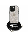 Guess Guess PU 4G Metal Logo Crossbody Remen Stražnji poklopac za iPhone 15 Pro Roza