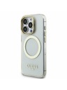 Guess Guess IML Gold Outline Stand Camera Frame MagSafe Stražnji poklopac za iPhone 15 Pro Max Proziran