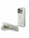 Guess Guess IML Gold Outline Stand Camera Frame MagSafe Stražnji poklopac za iPhone 16 Pro Max Proziran