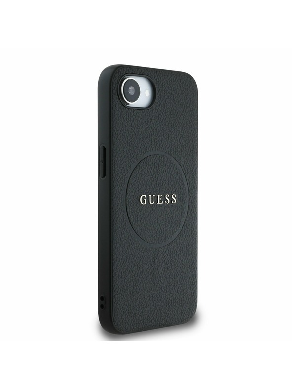 Guess Guess PU Grained Classic Logo MagSafe Stražnji Poklopac za iPhone 16e Black