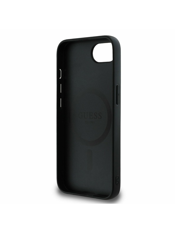 Guess Guess PU Grained Classic Logo MagSafe Stražnji Poklopac za iPhone 16e Black