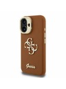 Guess Guess PU Grained 4G Logo Stand Camera Frame Stražnji Poklopac za iPhone 16 Brown