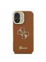 Guess Guess PU Grained 4G Logo Stand Camera Frame Stražnji Poklopac za iPhone 16 Brown