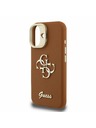 Guess Guess PU Grained 4G Logo Stand Camera Frame Stražnji Poklopac za iPhone 16 Brown