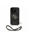 Guess Guess PU 4G Metal Logo Strap Stražnji Poklopac za iPhone 16 Pro Max Black