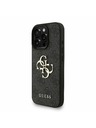 Guess Guess PU 4G Metal Logo Strap Stražnji Poklopac za iPhone 16 Pro Max Black