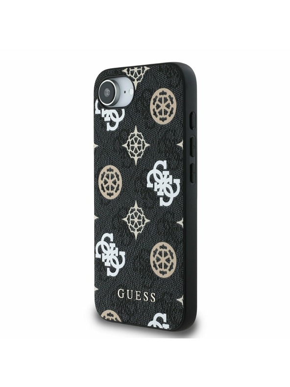 Guess Guess PU 4G Peony MagSafe Stražnji Poklopac za iPhone 16e Black