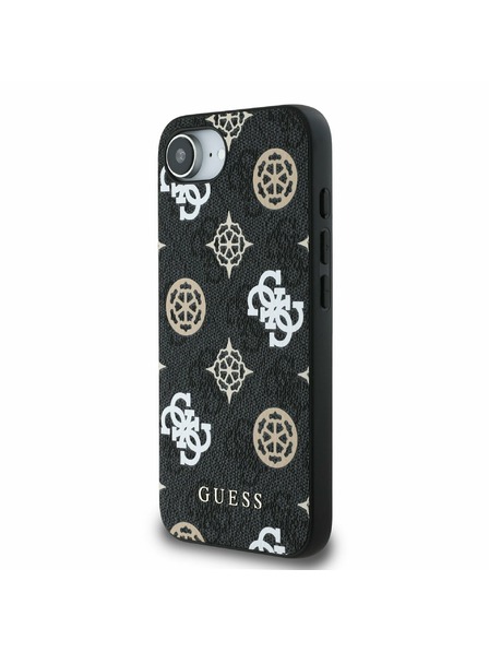 Guess Guess PU 4G Peony MagSafe Stražnji Poklopac za iPhone 16e Black