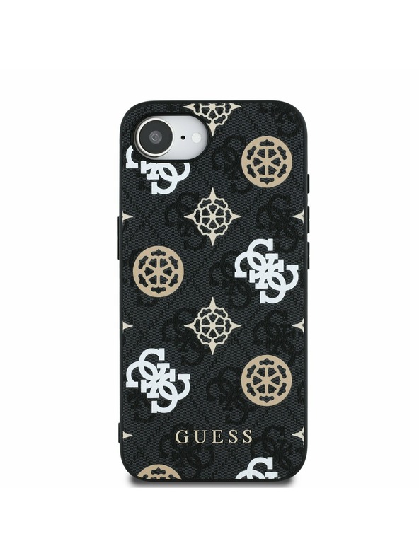 Guess Guess PU 4G Peony MagSafe Stražnji Poklopac za iPhone 16e Black