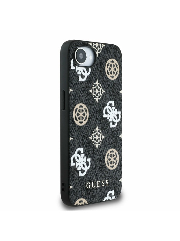 Guess Guess PU 4G Peony MagSafe Stražnji Poklopac za iPhone 16e Black