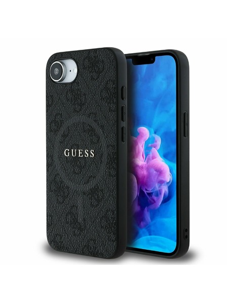 Guess Guess PU Leather 4G Colored Ring MagSafe Stražnji Poklopac za iPhone 16e Black