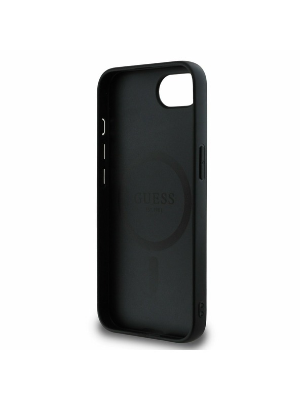 Guess Guess PU Leather 4G Colored Ring MagSafe Stražnji Poklopac za iPhone 16e Black