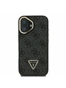 Guess Guess PU 4G Strass Triangle Logo Stand Camera Frame MagSafe Stražnji Poklopac za iPhone 16 Black