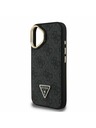 Guess Guess PU 4G Strass Triangle Logo Stand Camera Frame MagSafe Stražnji Poklopac za iPhone 16 Black