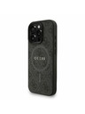 Guess Guess PU Leather 4G Colored Ring Strap MagSafe Stražnji Poklopac za iPhone 16 Pro Max Black