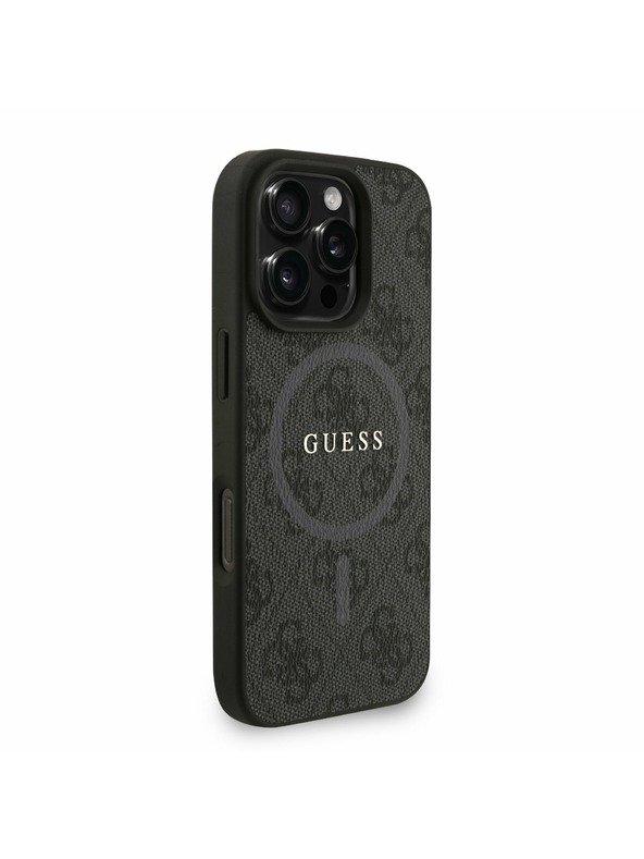 Guess Guess PU Leather 4G Colored Ring Strap MagSafe Stražnji Poklopac za iPhone 16 Pro Max Black