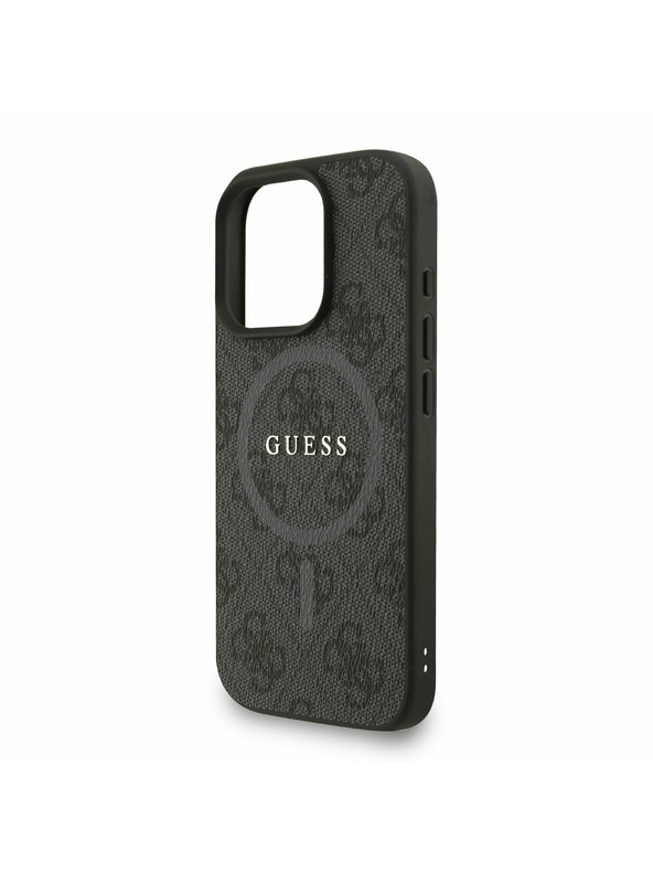 Guess Guess PU Leather 4G Colored Ring Strap MagSafe Stražnji Poklopac za iPhone 16 Pro Max Black