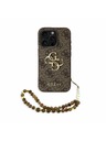 Guess Guess PU 4G Metal Logo Strap Stražnji Poklopac za iPhone 15 Pro Brown