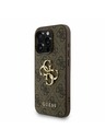 Guess Guess PU 4G Metal Logo Strap Stražnji Poklopac za iPhone 15 Pro Brown