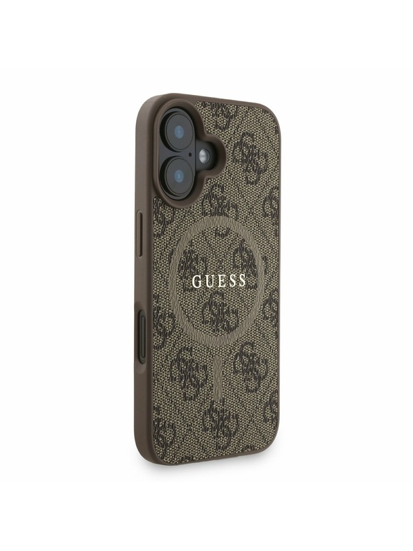 Guess Guess PU Leather 4G Colored Ring Strap MagSafe Stražnji Poklopac za iPhone 16 Brown