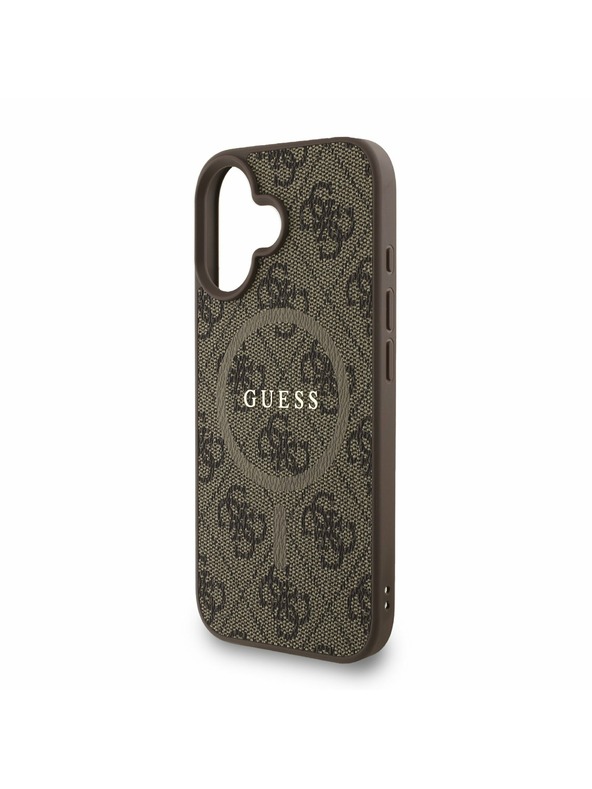 Guess Guess PU Leather 4G Colored Ring Strap MagSafe Stražnji Poklopac za iPhone 16 Brown