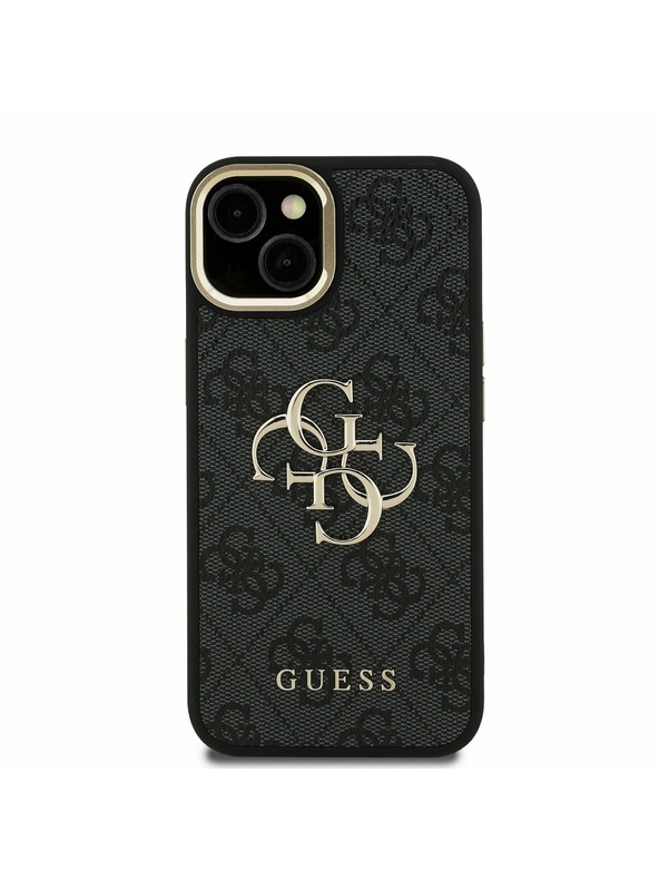 Guess Guess PU 4G Metal Logo Stand Camera Frame Stražnji Poklopac za iPhone 13 Black