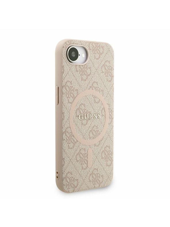 Guess Guess PU Kožni 4G Šareni prsten Remen MagSafe Stražnji poklopac za iPhone 16e Rozi