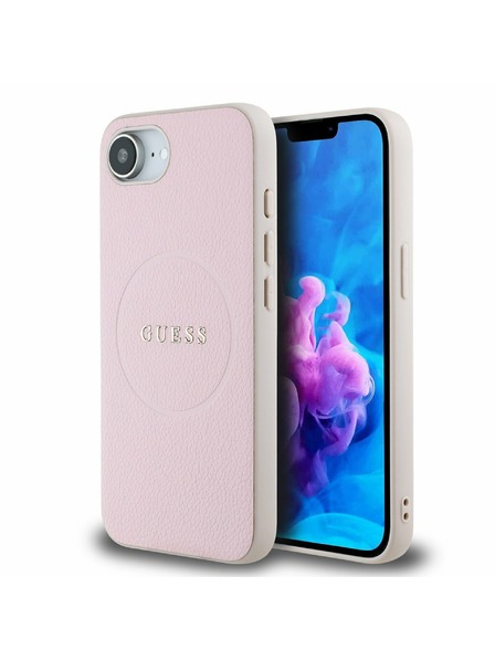 Guess Guess PU Izrešetkan Klasični Logo MagSafe Stražnji poklopac za iPhone 16e Rozi