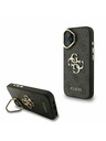 Guess Guess PU 4G Metalni Logo Stand Ovitak za kameru Stražnji poklopac za iPhone 16 Crni