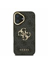 Guess Guess PU 4G Metalni Logo Stand Ovitak za kameru Stražnji poklopac za iPhone 16 Crni