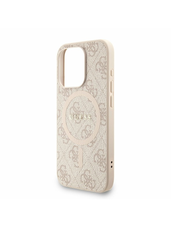 Guess Guess PU Kožni 4G Šareni prsten Remen MagSafe Stražnji poklopac za iPhone 15 Pro Max Rozi