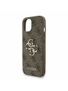 Guess Guess PU 4G Metalni Logo Remen Stražnji poklopac za iPhone 15 Smeđi