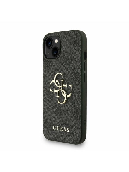 Guess Guess PU 4G Metalni Logo Remen Stražnji poklopac za iPhone 15 Crni