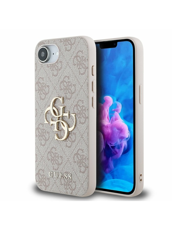 Guess Guess PU 4G Metalni Logo Stražnji poklopac za iPhone 16e Rozi