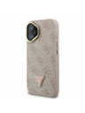Guess Guess PU 4G Strass Triangle Logo Stand Ovitak za kameru s magnetskim poklopcem za iPhone 16 Rozi