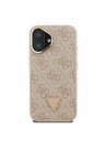 Guess Guess PU 4G Strass Triangle Logo Stand Ovitak za kameru s magnetskim poklopcem za iPhone 16 Rozi