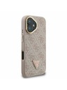 Guess Guess PU 4G Strass Triangle Logo Stand Ovitak za kameru s magnetskim poklopcem za iPhone 16 Rozi