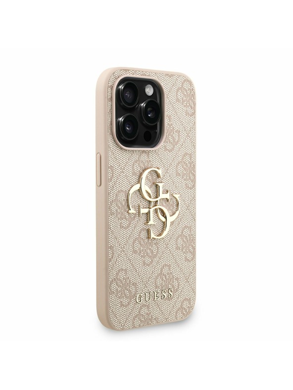 Guess Guess PU 4G Metalni Logo Remen Stražnji poklopac za iPhone 15 Pro Rozi