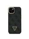 Guess Guess PU 4G Strass Triangle Logo Stand Ovitak za kameru s magnetskim poklopcem za iPhone 13 Crni