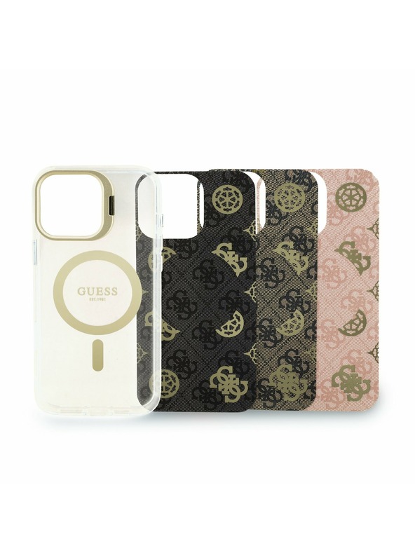 Guess Guess PC/TPU elektroplatirani stajativ za kameru MagSafe stražnji poklopac sa zamjenjivom pozadinom za iPhone 16 Pro Max