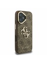 Guess Guess PU 4G metalni Logo stajativ za kameru stražnji poklopac za iPhone 16 Brown