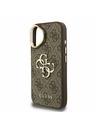 Guess Guess PU 4G metalni Logo stajativ za kameru stražnji poklopac za iPhone 16 Brown