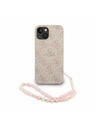 Guess Guess PU kožni 4G šareni prsten remen MagSafe stražnji poklopac za iPhone 15 Pink