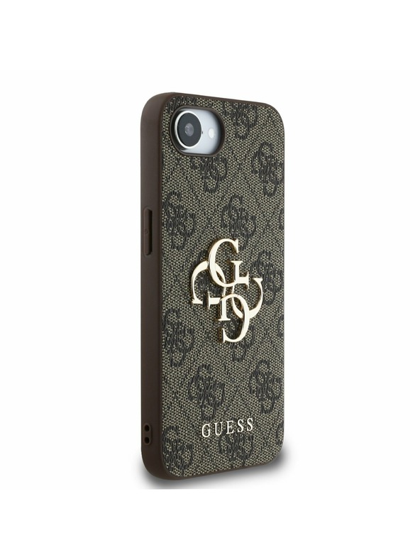 Guess Guess PU 4G metalni Logo stražnji poklopac za iPhone 16e Brown