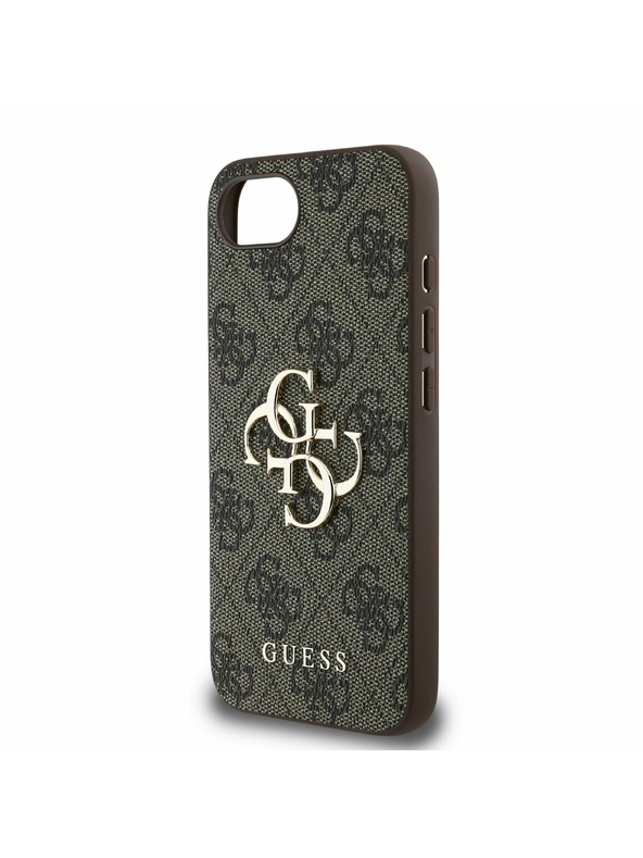 Guess Guess PU 4G metalni Logo stražnji poklopac za iPhone 16e Brown