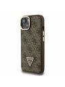 Guess Guess PU 4G Strass trokutasti Logo stajativ za kameru MagSafe stražnji poklopac za iPhone 15 Brown