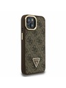 Guess Guess PU 4G Strass trokutasti Logo stajativ za kameru MagSafe stražnji poklopac za iPhone 15 Brown