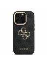 Guess Guess PU 4G metalni Logo stajativ za kameru stražnji poklopac za iPhone 15 Pro Max Black