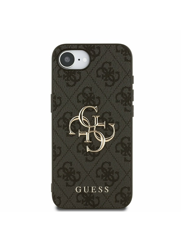 Guess Guess PU 4G metalni Logo stražnji poklopac za iPhone 16e Grey