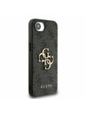 Guess Guess PU 4G metalni Logo stražnji poklopac za iPhone 16e Grey